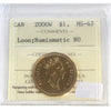 2000W Canada Loon Dollar ICCS Certified MS67 NBU