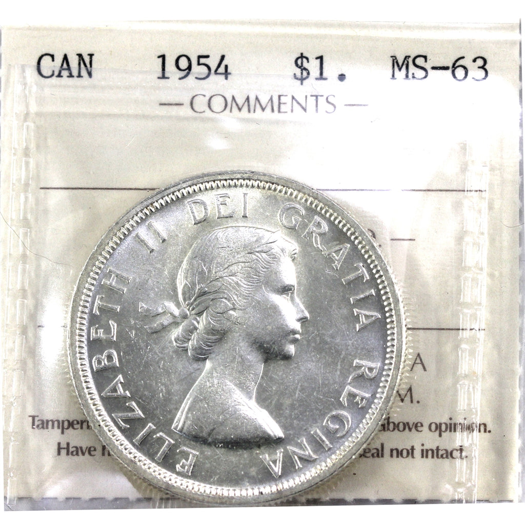 1954 Canada Dollar ICCS Certified MS63