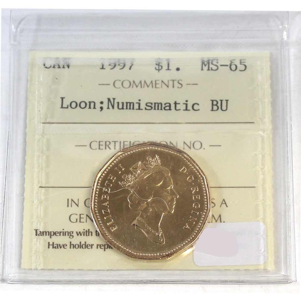 1997 Canada Loon Dollar ICCS Certified MS65 NBU