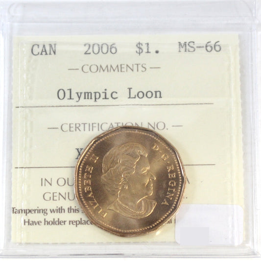 2006 Canada Olympic Loon Dollar ICCS Certified MS66