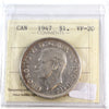 1947 Blunt 7 Canada Dollar ICCS Certified VF20