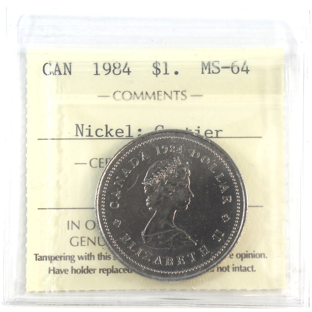 1984 Cartier Canada Nickel Dollar ICCS Certified MS64
