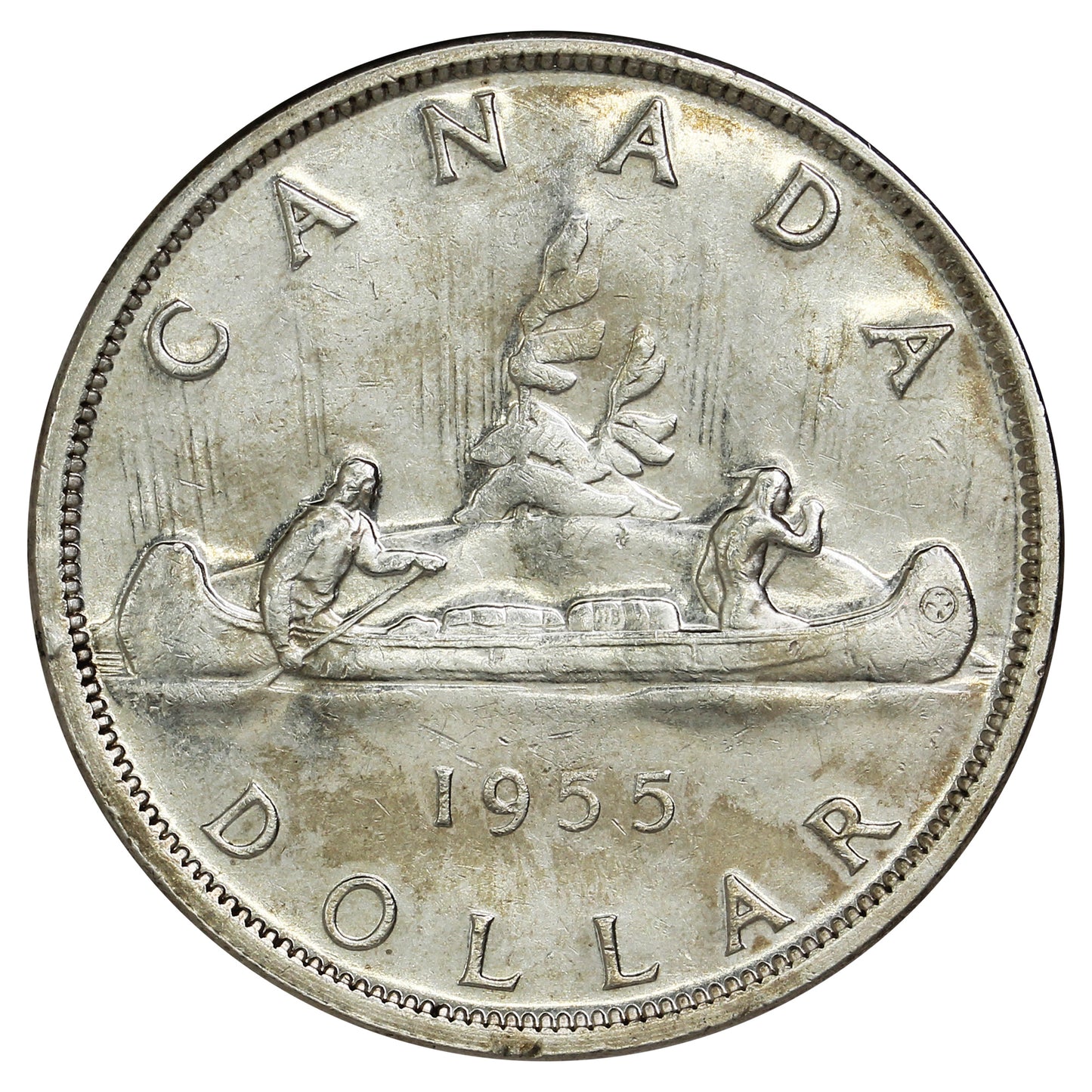 1955 Arnprior Without Die Break Canada Dollar EF-AU (EF45)