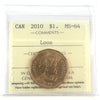 2010 Canada Loon Dollar ICCS Certified MS64
