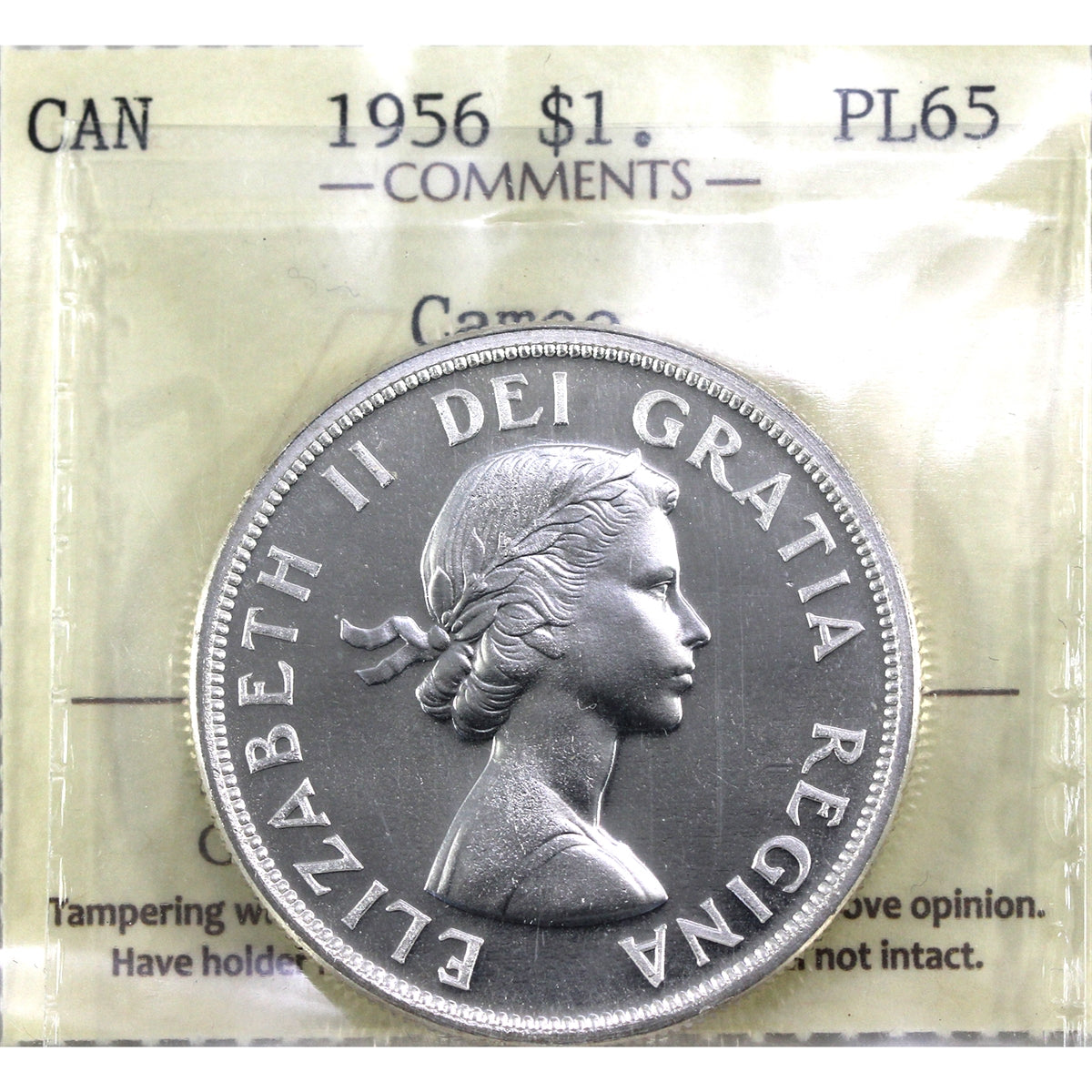 1956 Canada Dollar ICCS Certified PL65 Cameo