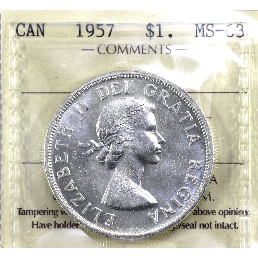 1957 Canada Dollar ICCS Certified MS63