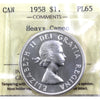 1958 Canada Dollar ICCS Certified PL-65 Heavy Cameo