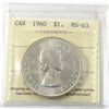 1960 Canada Dollar ICCS Certified MS63