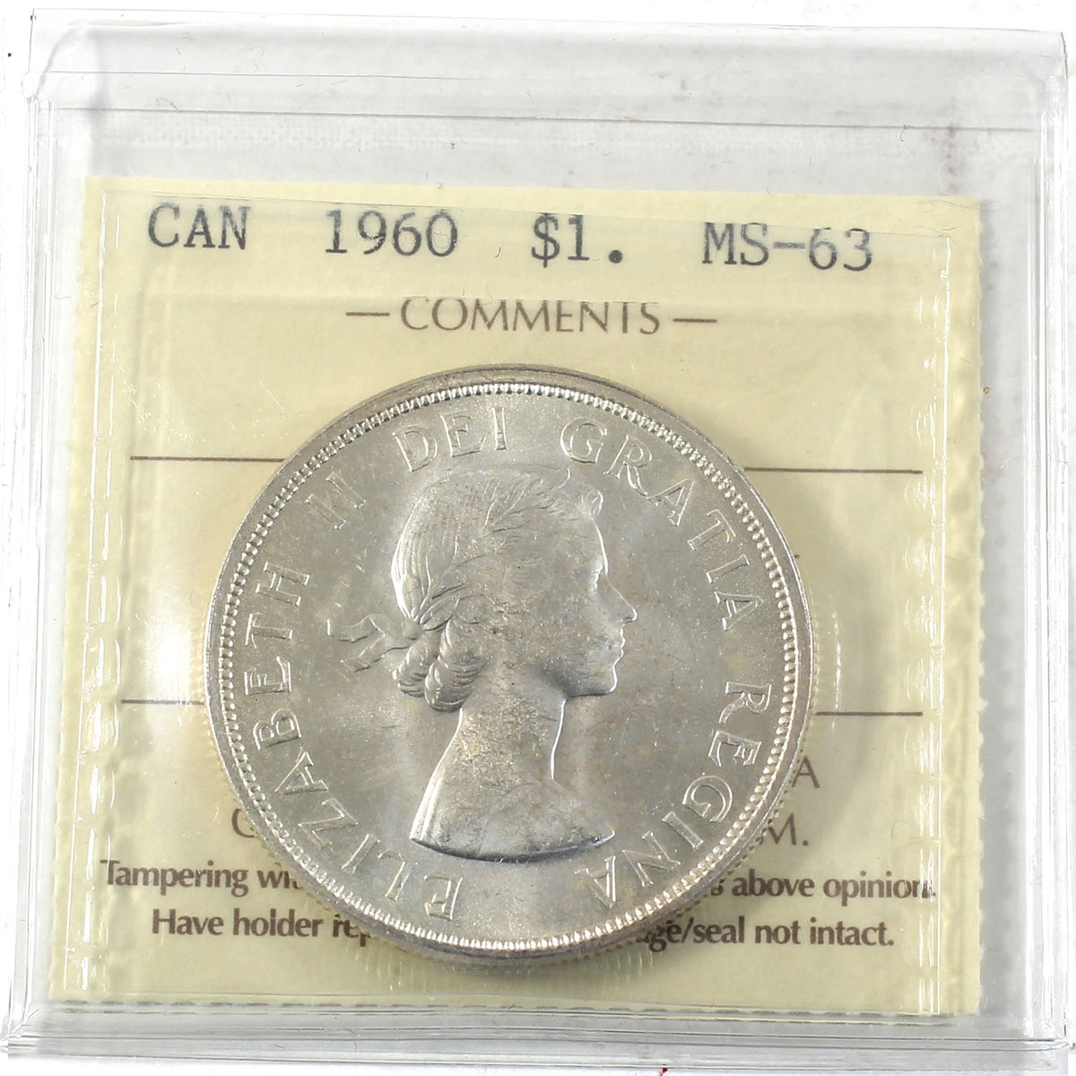1960 Canada Dollar ICCS Certified MS63