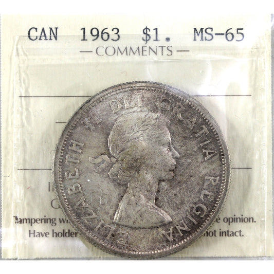 1963 Canada Dollar ICCS Certified MS-65 (XWF 269)