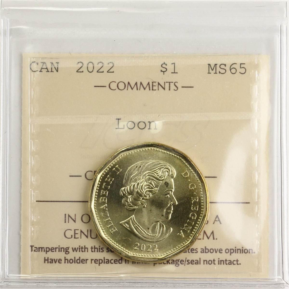 2022 Canada Loon Dollar ICCS Certified MS65