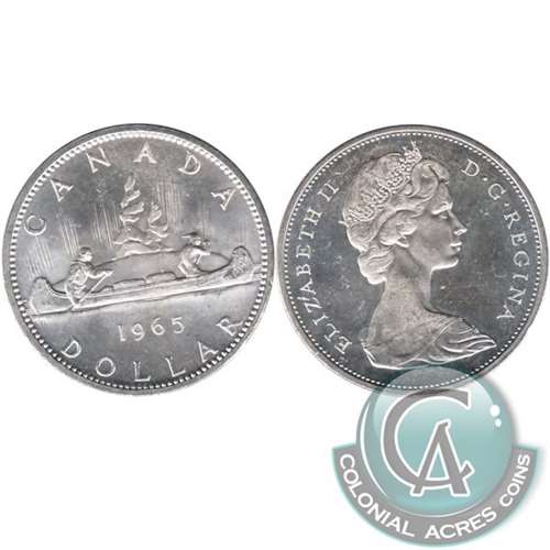 1965 Small Beads Ptd. 5 (Variety 1) Canada Dollar AU-UNC (AU55)