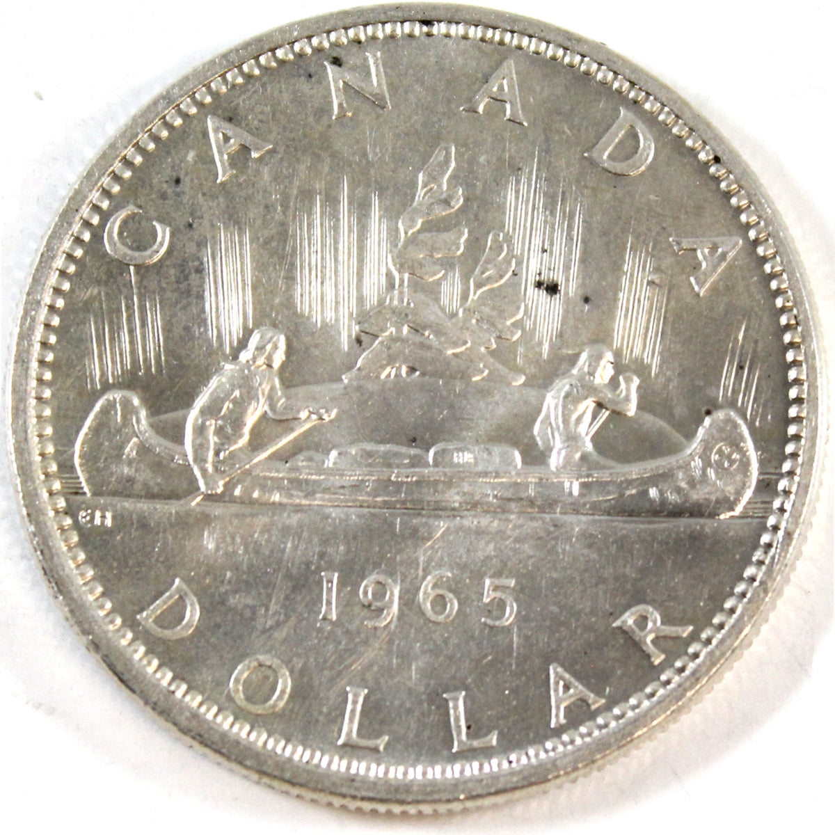 1965 Small Beads Blunt 5 (Variety 2) Canada Dollar Almost Uncirculated (AU50)