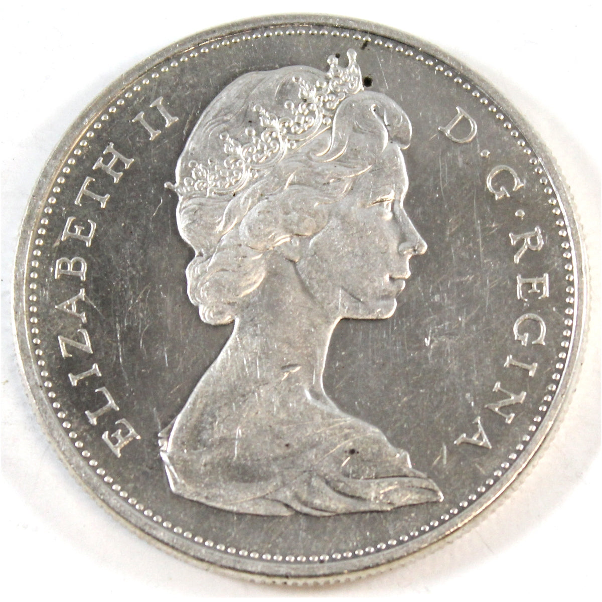 1965 Small Beads Blunt 5 (Variety 2) Canada Dollar Almost Uncirculated (AU50)