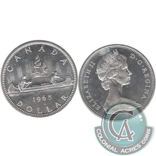 1965 Small Beads Blunt 5 (Variety 2) Canada Dollar Brilliant Uncirculated (MS63)