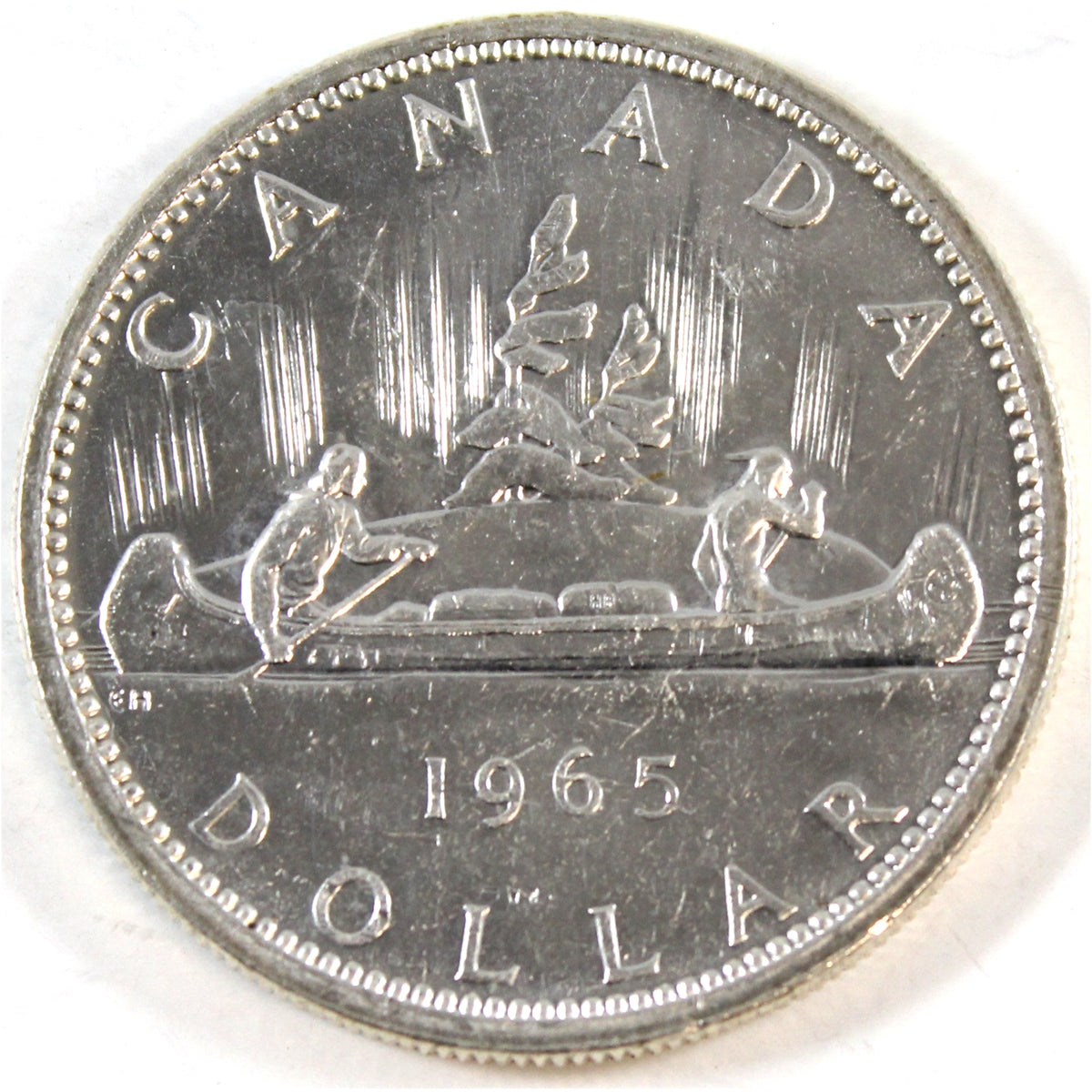 1965 Small Beads Blunt 5 (Variety 2) Canada Dollar Uncirculated (MS60)