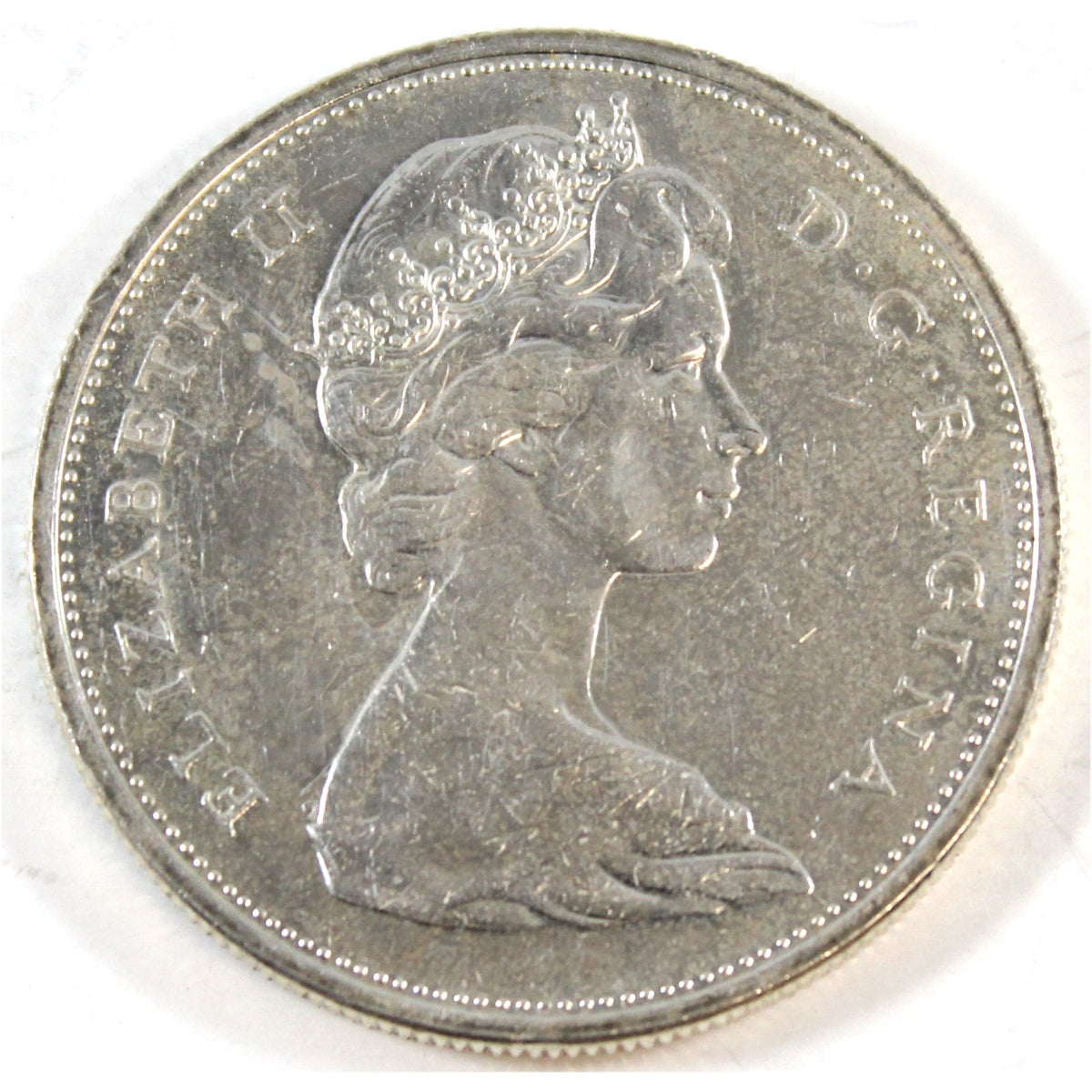 1965 Small Beads Blunt 5 (Variety 2) Canada Dollar Uncirculated (MS60)