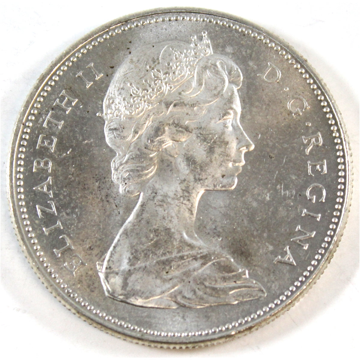 1965 Large Beads Ptd. 5 (Variety 4) Canada Dollar Uncirculated (MS60)