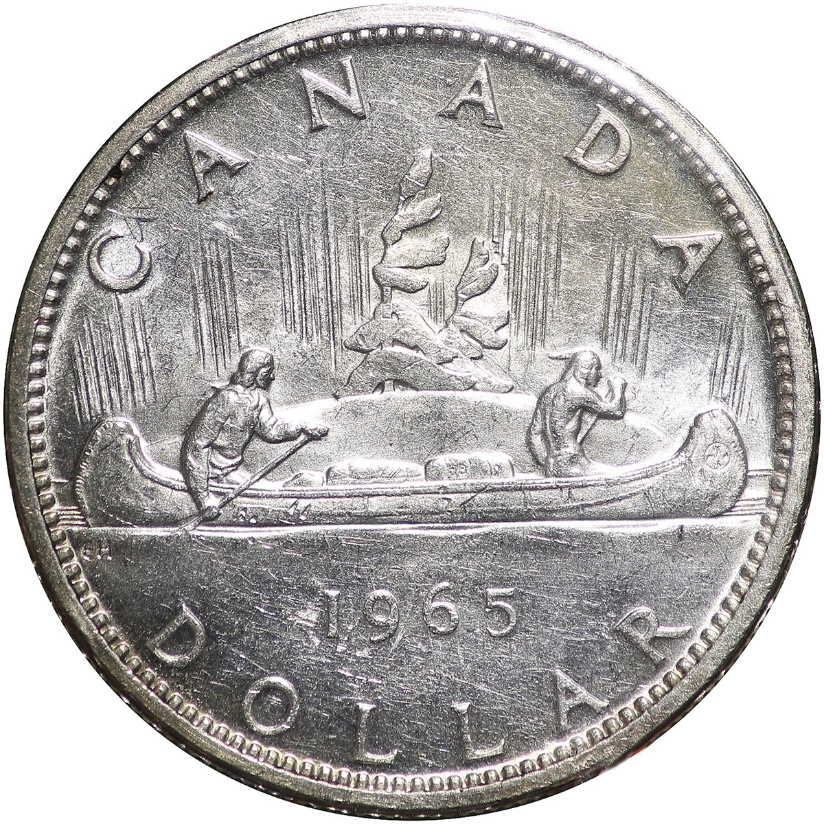 1965 Medium Beads Ptd. 5 (Variety 5) Canada Dollar EF-AU (EF45)