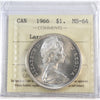 1966 Large Beads Canada Dollar ICCS Certified MS64