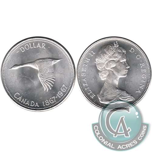 1967 Canada Dollar Choice Brilliant Uncirculated (MS64)