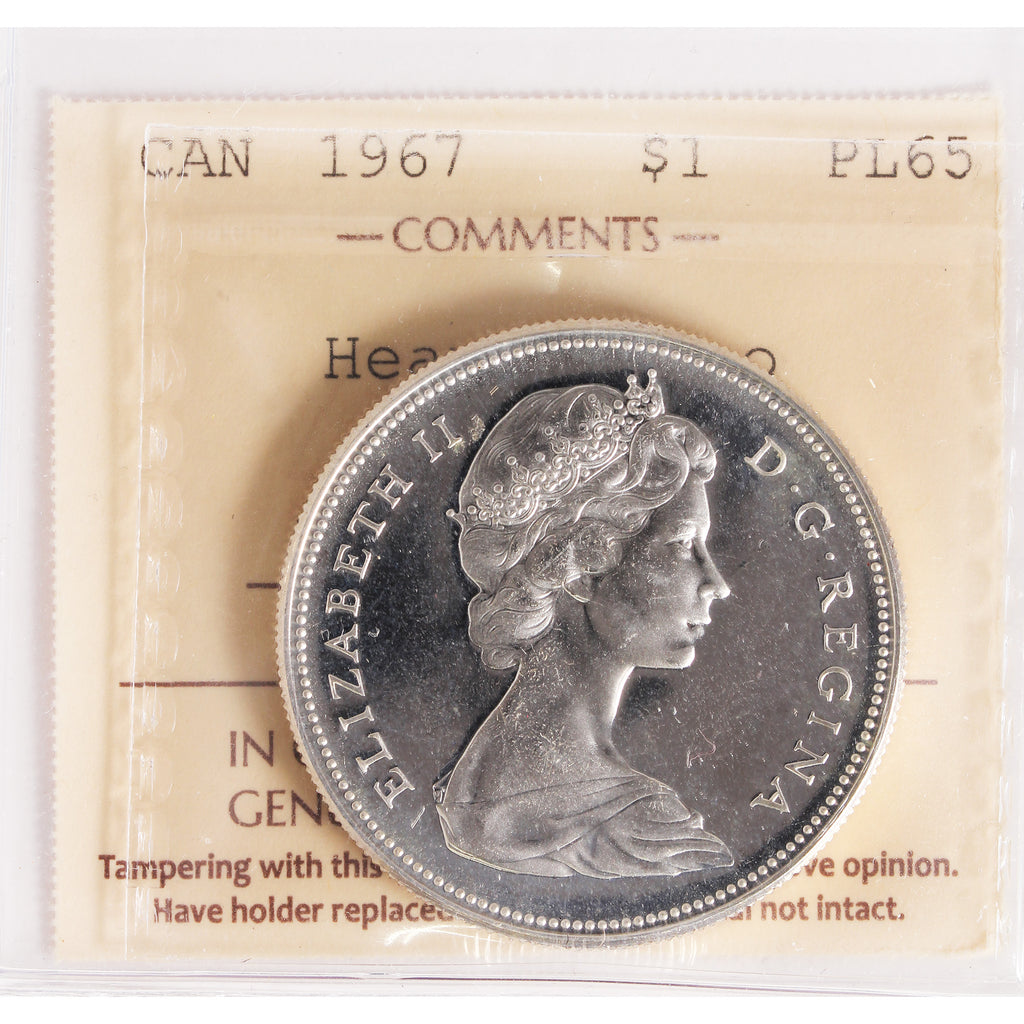 1967 Canada Dollar ICCS Certified PL65 Heavy Cameo
