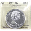 1967 Canada Dollar ICCS Certified PL66 Cameo