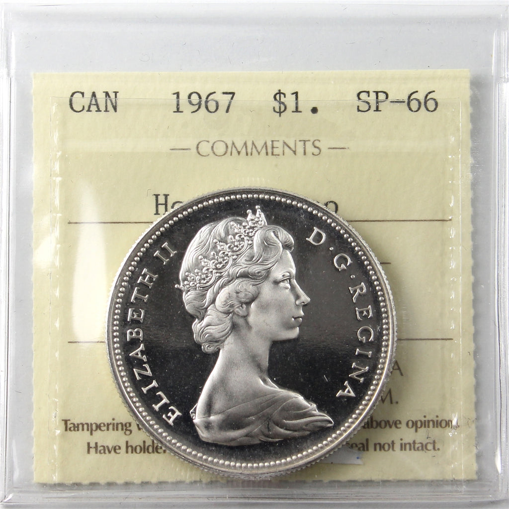 1967 Canada Dollar ICCS Certified SP66 Heavy Cameo