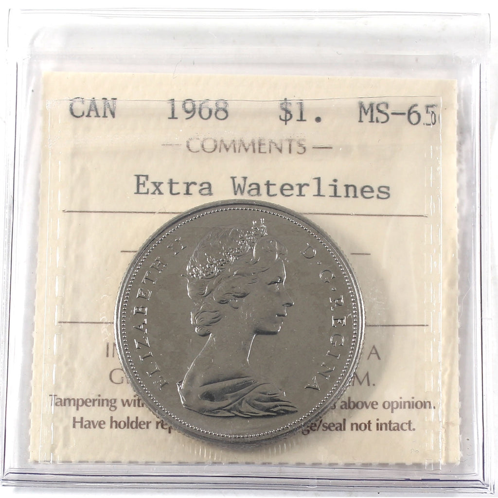 1968 Extra Waterlines (DHL #1) Canada Dollar ICCS Certified MS65