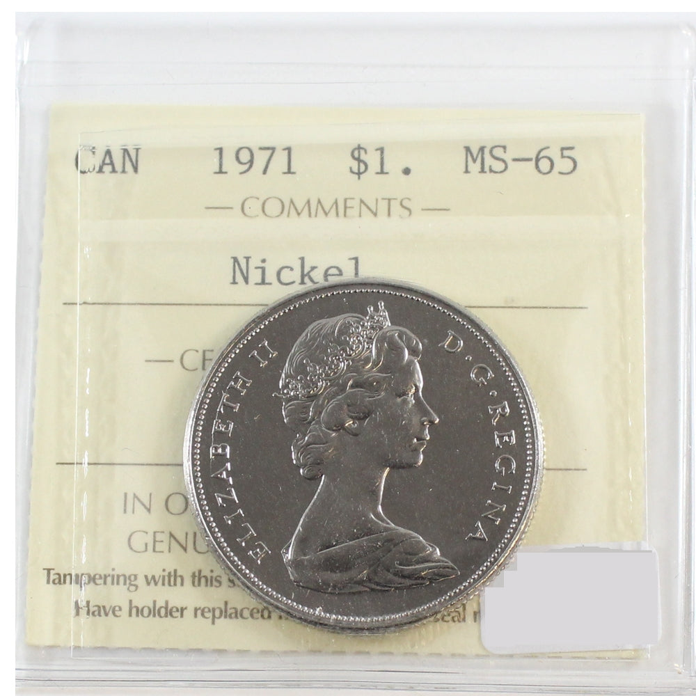 1971 Canada Nickel Dollar ICCS Certified MS65