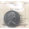 1968 No Island Canada ICCS Certified Dollar MS65