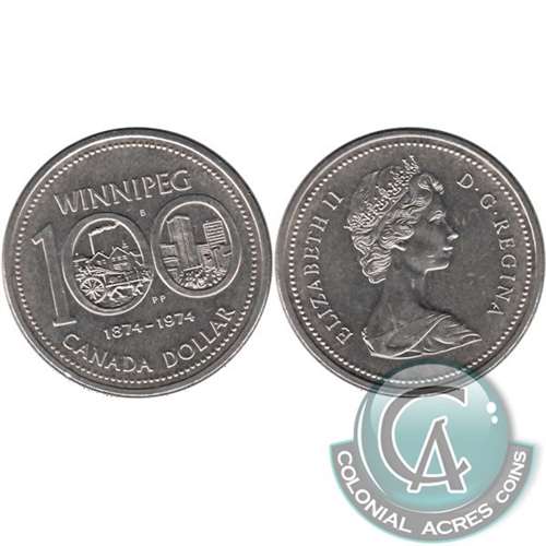 1974 Canada Double Yoke VCR 2 Nickel Dollar Brilliant UNC. (MS63) $