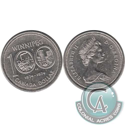 1974 Canada Double Yoke VCR 2 Nickel Dollar Uncirculated (MS60)