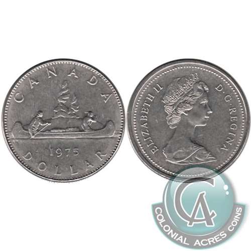 1975 Attached Jewel, FWL Canada Nickel Dollar Brilliant Uncirculated (MS63)