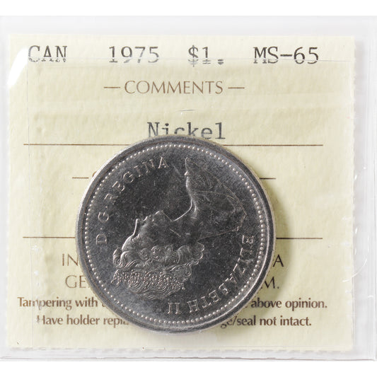 1975 Canada Nickel Dollar ICCS Certified MS65