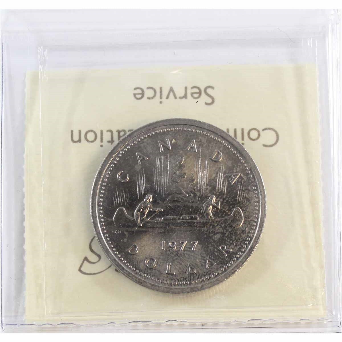 1977 SWL; Detached Jewel (V3) Canada Nickel Dollar ICCS Certified MS65