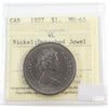 1977 WL, Detached Jewel Canada Nickel Dollar ICCS Certified MS65
