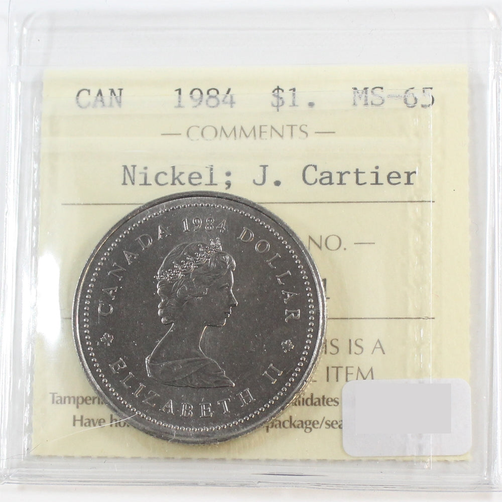 1984 Cartier Canada Nickel Dollar ICCS Certified MS65