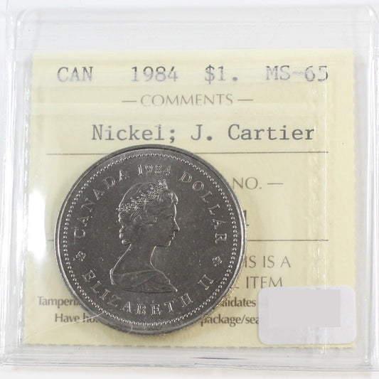 1984 Cartier Canada Nickel Dollar ICCS Certified MS65