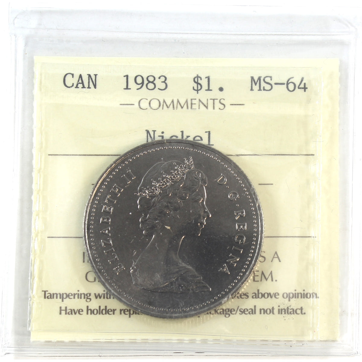 1983 Canada Nickel Dollar ICCS Certified MS64