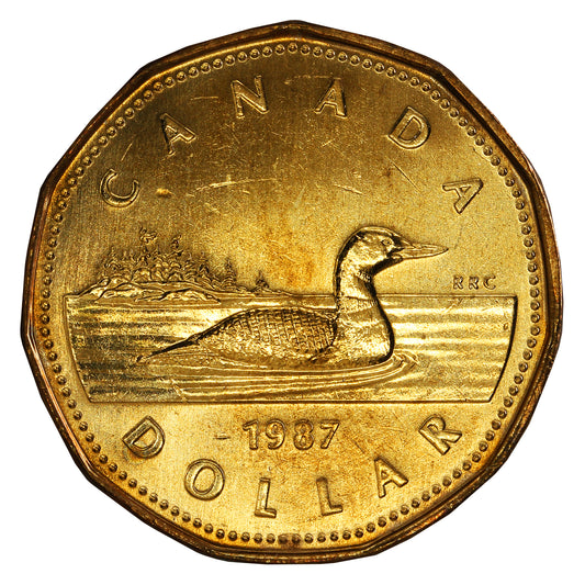 1987 Canada Loon Dollar Brilliant Uncirculated (MS63)