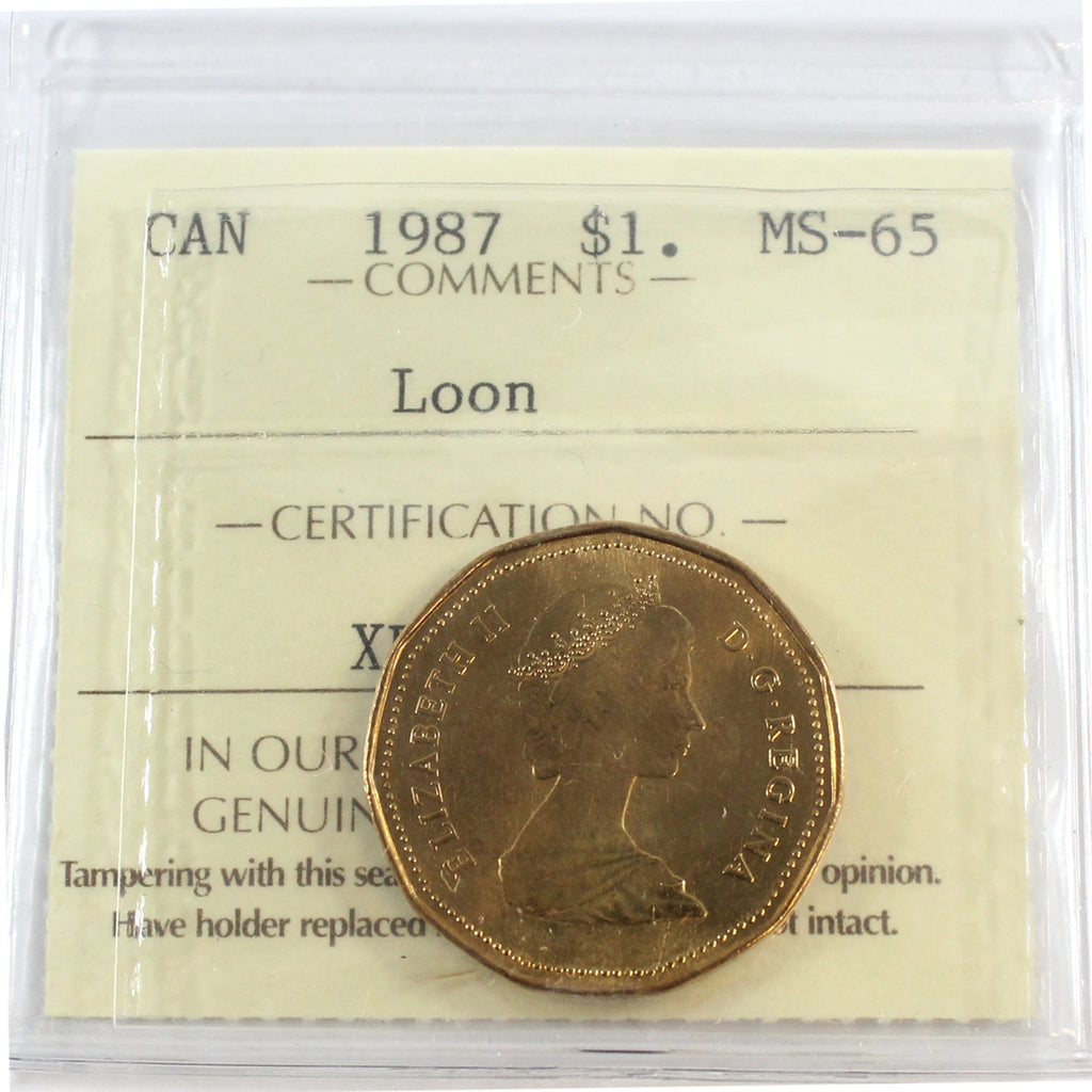 1987 Canada Loon Dollar ICCS Certified MS65