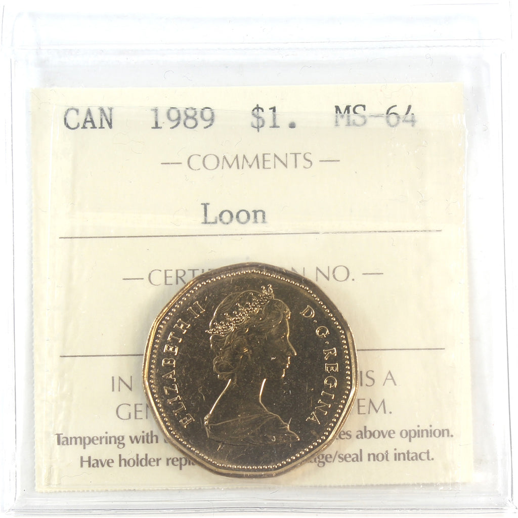 1989 Canada Loon Dollar ICCS Certified MS64