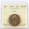 1994 Canada Loon Dollar ICCS Certified MS66