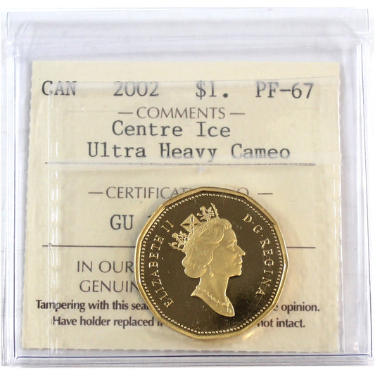 2002 Centre Ice Canada Dollar ICCS Certified PF-67 Ultra Heavy Cameo