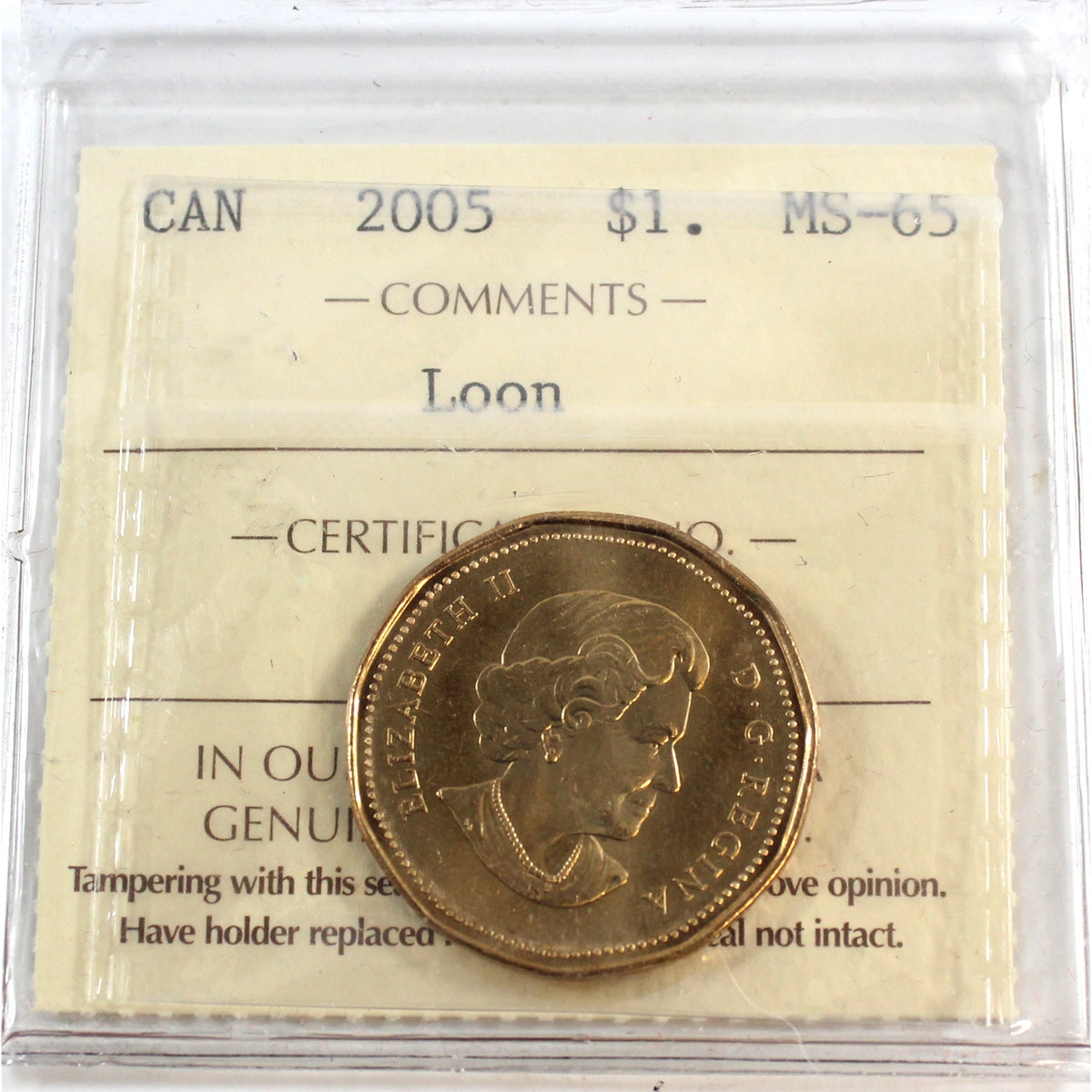 2005 Canada Loon Dollar ICCS Certified MS65