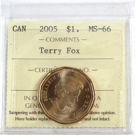 2005 Terry Fox Canada Dollar ICCS Certified MS66