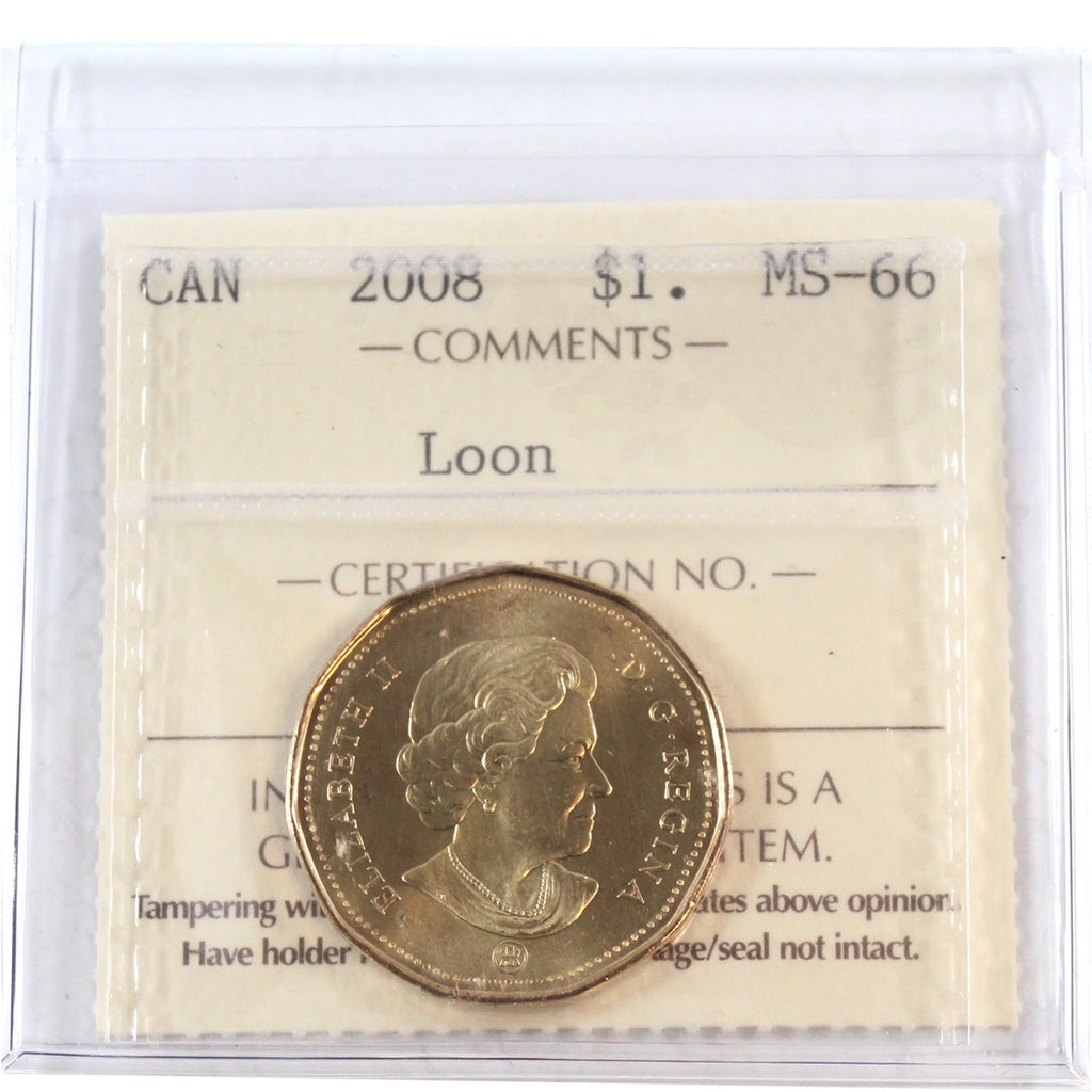 2008 Canada Loon Dollar ICCS Certified MS66