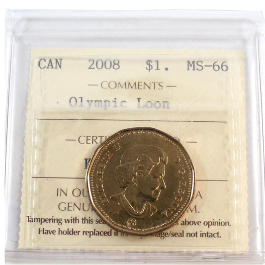 2008 Olympic Canada Loon Dollar ICCS Certified MS66