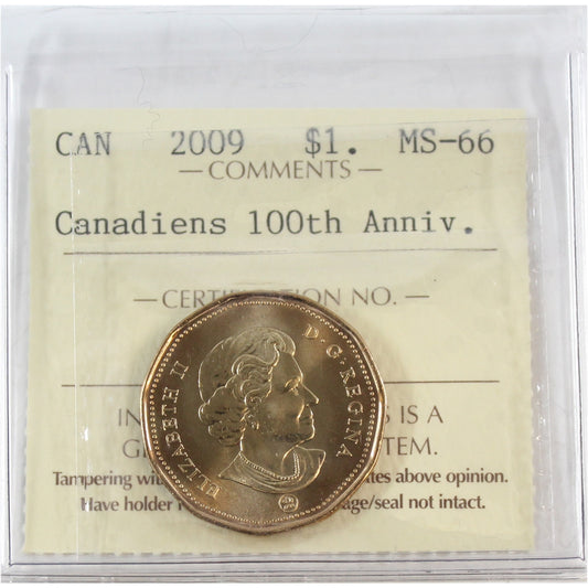2009 Montreal Canadiens Canada Loon Dollar ICCS Certified MS66
